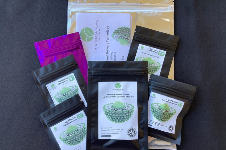 Cannasphere Biotech Free Sample Pack - Discover the power and versatility of nanoliposomal water soluble CBD (powder or liquid)— powered by PATENT PENDING Lipofusion™ delivery technology. All products of our products are verified: no detectable THC by independent laboratories.